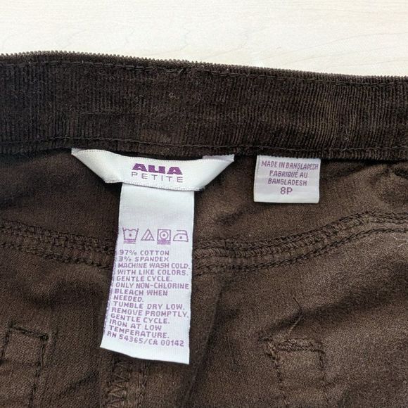 Alia Petite Corduroy brown pants size 8 P in very good condition, no snags - Picture 5 of 9